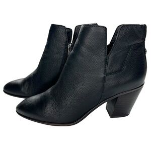 Franco Sarto Black Leather Oreste Ankle Boot 9.5 Bootie